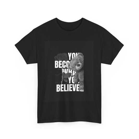 Motivational Unisex Heavy Cotton Tee - 'You Become What You Believe'